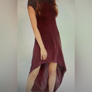 Silence & Noise Plum High Low Midi Dress